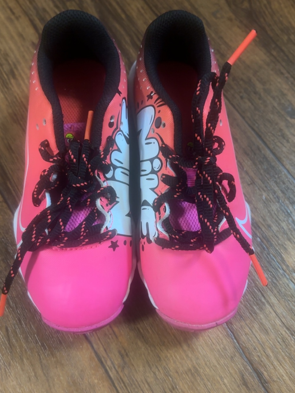 Nike Kids Bright Pink Sneakers with Black Accents